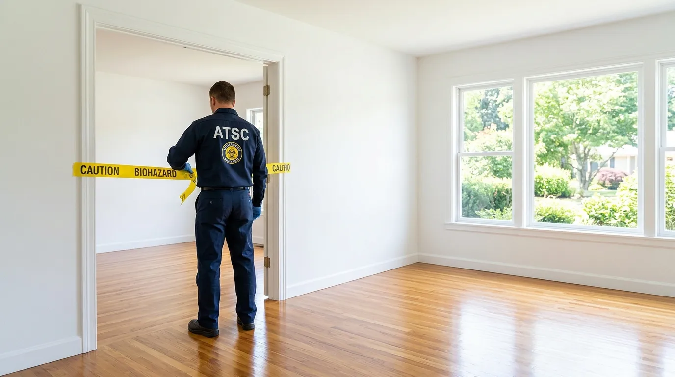 Certified biohazard cleanup crew performing Decomposition Cleanup in Mahwah